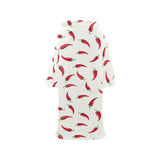 Chili peppers pattern Blanket Robe with Sleeves