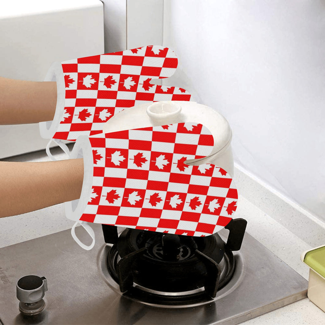 Canada Pattern Print Design 05 Heat Resistant Oven Mitts
