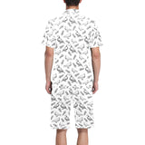 Pigeon Pattern Print Design 05 Men's V-Neck Short Pajama Set