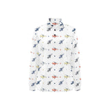 Cute helicopter star pattern Women's Long Sleeve Polo Shirt