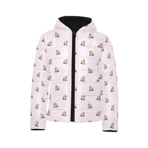 Yorkshire Terrier Pattern Print Design 02 Kids' Boys' Girls' Padded Hooded Jacket