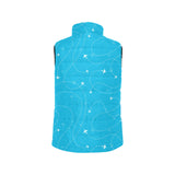 Airplane destinations blue background Men's Padded Vest