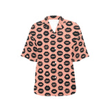 Lips Pattern Print Design 02 Women's All Over Print Hawaiian Shirt