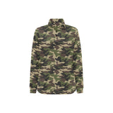 Dark Green camouflage pattern Women's Long Sleeve Polo Shirt