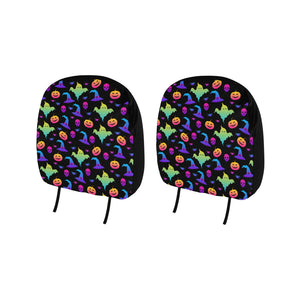 Colorful halloween background Car Headrest Cover
