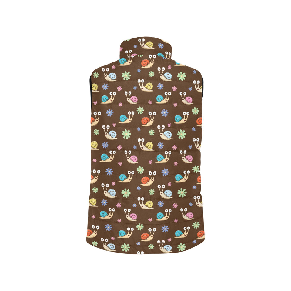 Snail Pattern Print Design 03 Women's Padded Vest