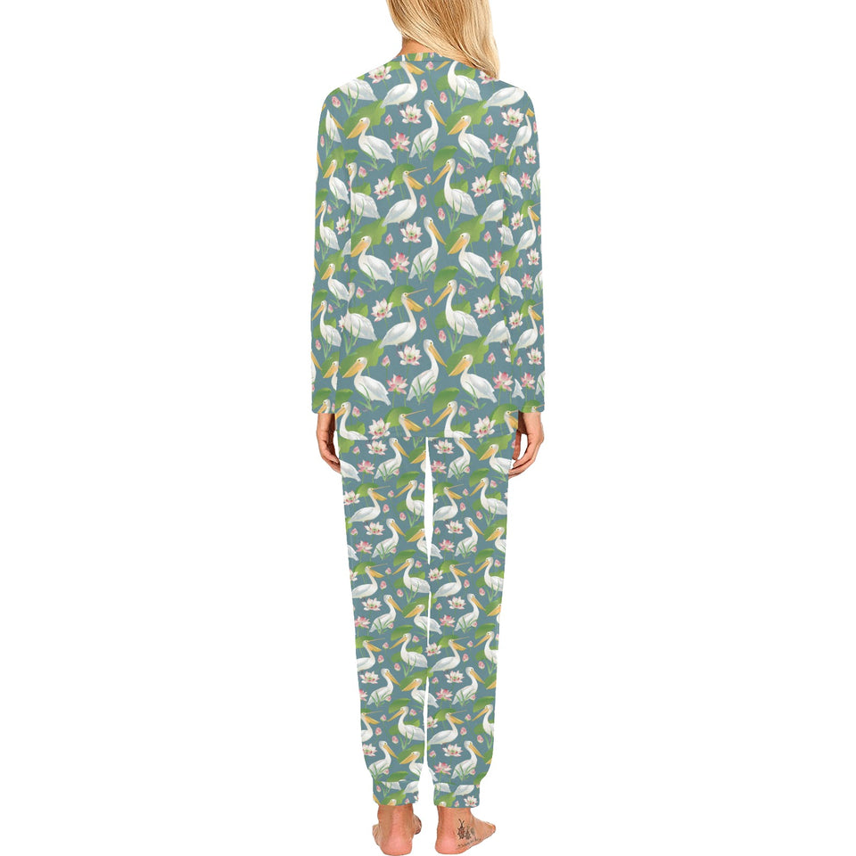 Pelican Pattern Print Design 04 Women's All Over Print Pajama Set