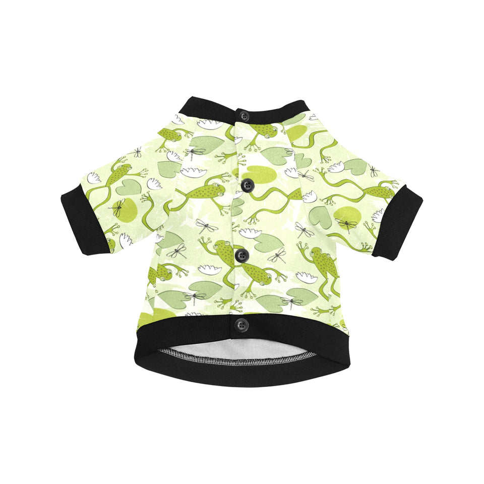 Cute frog dragonfly pattern All Over Print Pet Dog Round Neck Fuzzy Shirt