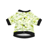 Cute frog dragonfly pattern All Over Print Pet Dog Round Neck Fuzzy Shirt