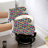 Skate Board Pattern Print Design 02 Heat Resistant Oven Mitts