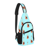 electric guitar pattern light blue background All Over Print Chest Bag