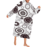 Classic vintage clock pattern Blanket Robe with Sleeves
