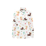 Cute Chihuahua puppie pattern Women's Long Sleeve Polo Shirt