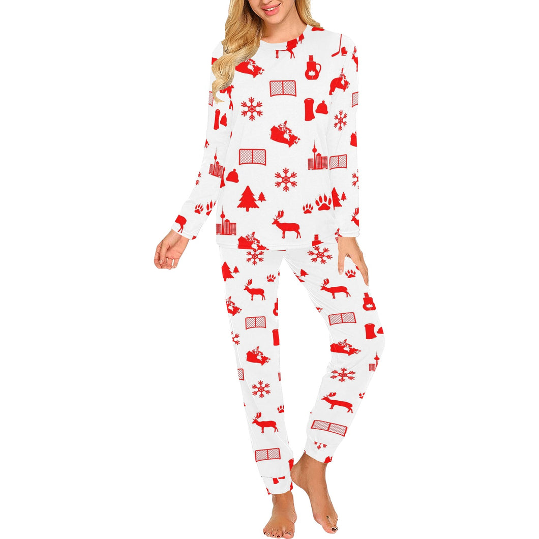 Canada Pattern Print Design 04 Women's All Over Print Pajama Set