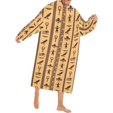 Egypt Hieroglyphics Pattern Print Design 02 Blanket Robe with Sleeves