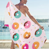 Donut pattern glaze pink background Beach Towel