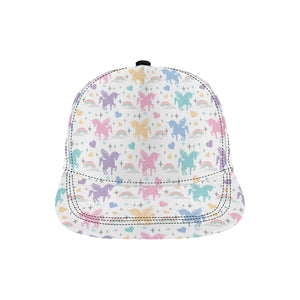 colorful unicorn rainbow heart pattern All Over Print Snapback Cap