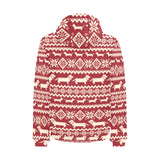 Dachshund Nordic pattern Men's Padded Hooded Jacket