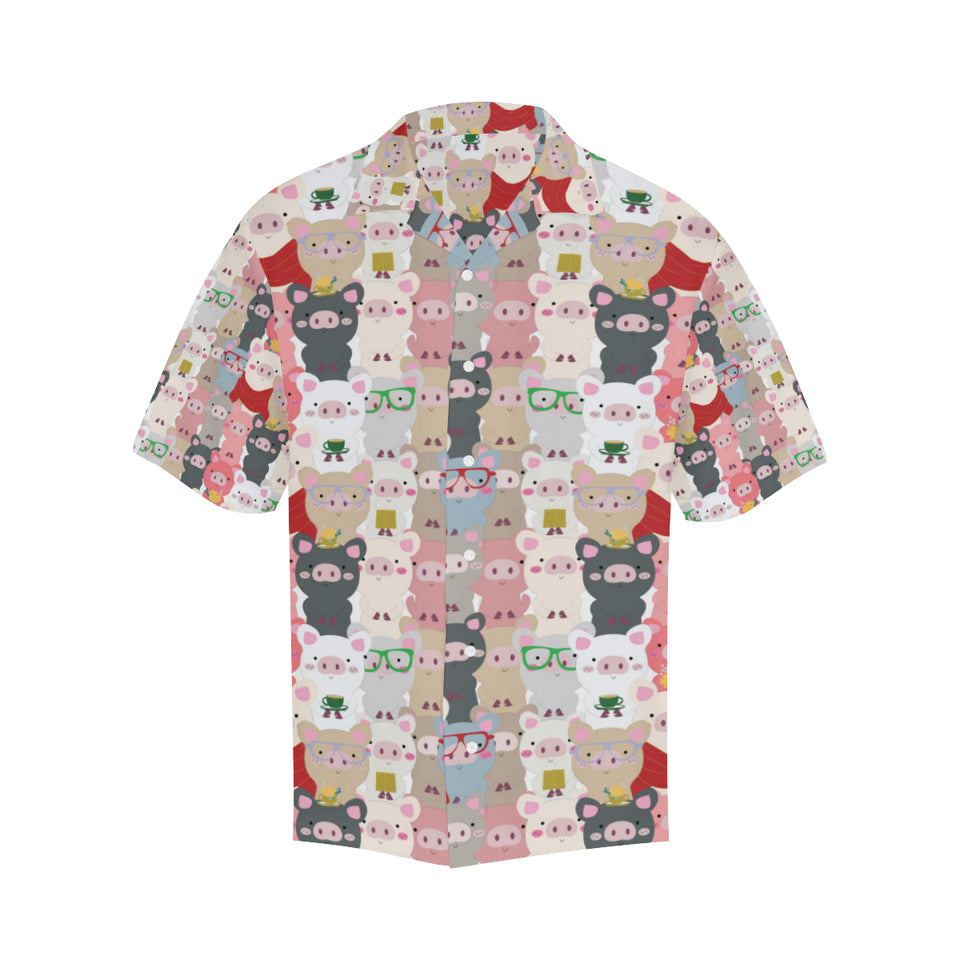 Pig Pattern Print Design 02 Men's All Over Print Hawaiian Shirt (Model T58)