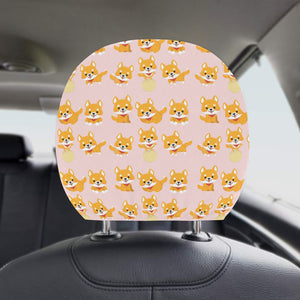 Cute shiba inu dog pattern Car Headrest Cover