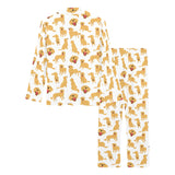 Golden Retriever Pattern Print Design 05 Women's Long Pajama Set