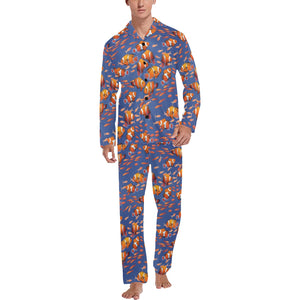 Clown Fish Pattern Print Design 04 Men's Long Pajama Set