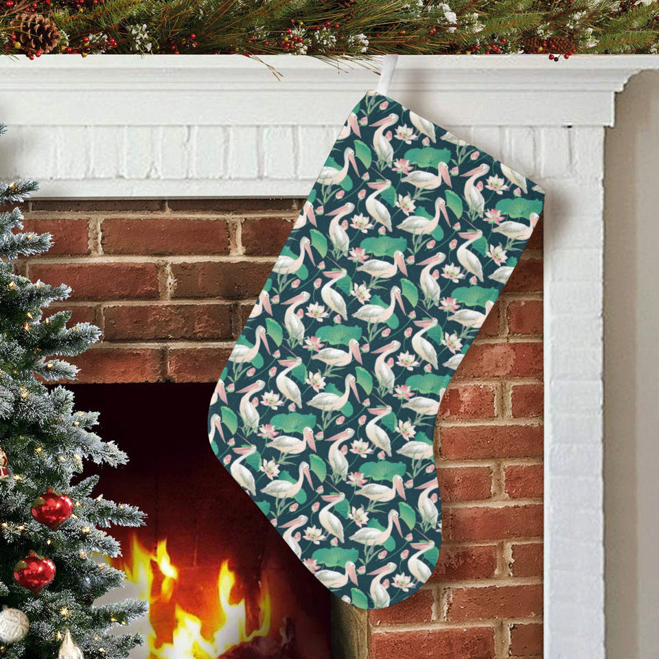 Pelican Pattern Print Design 03 Christmas Stocking