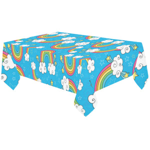 Rainbows Sky Clouds Pattern Tablecloth