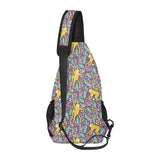 Cute yellow monkey leaves pattern All Over Print Chest Bag