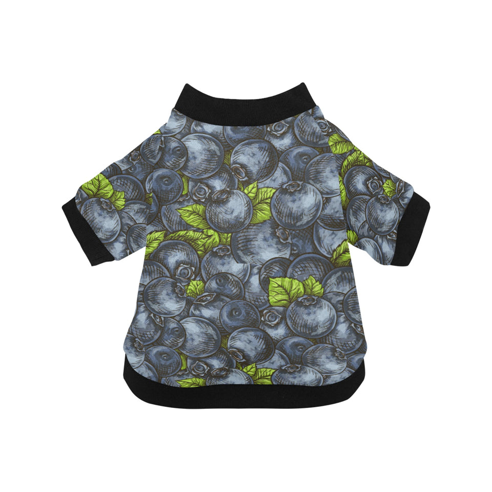 blueberry pattern All Over Print Pet Dog Round Neck Fuzzy Shirt