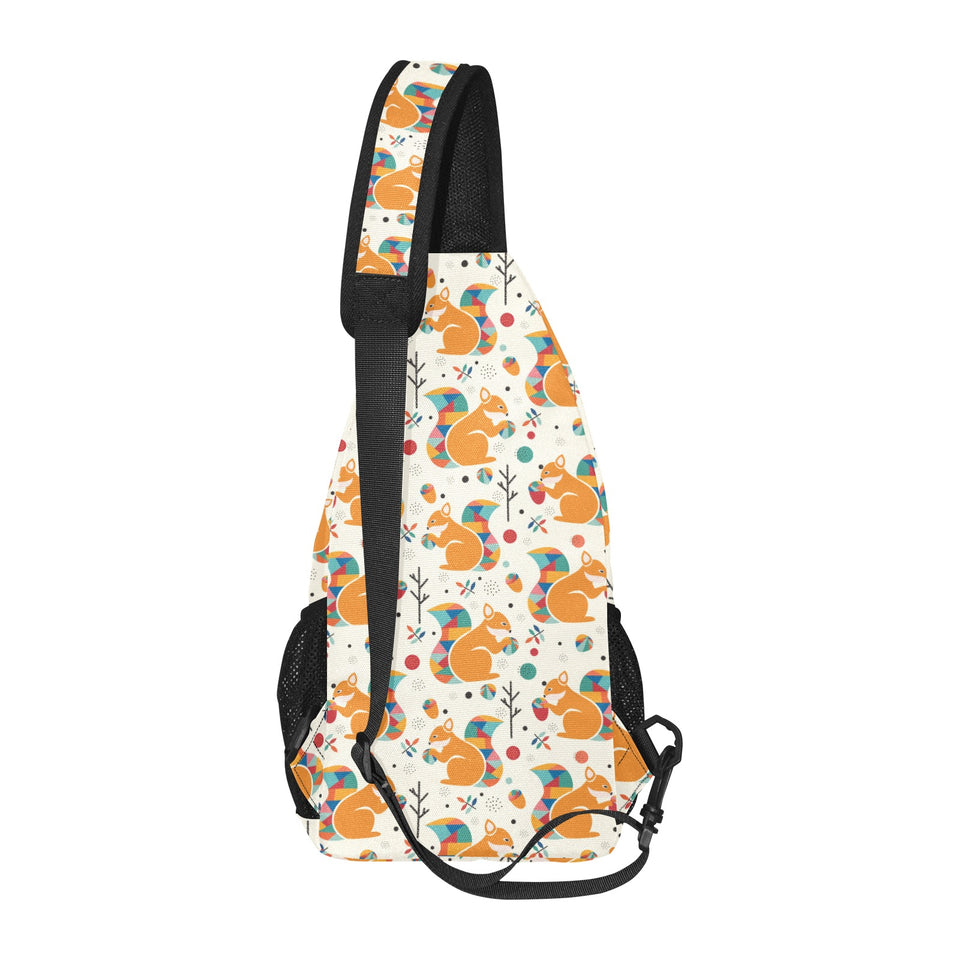 Squirrel Pattern Print Design 04 All Over Print Chest Bag