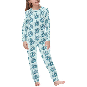 Swordfish Pattern Print Design 05 Kids' Boys' Girls' All Over Print Pajama Set