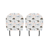 Polar bears star poka dot pattern Car Headrest Cover