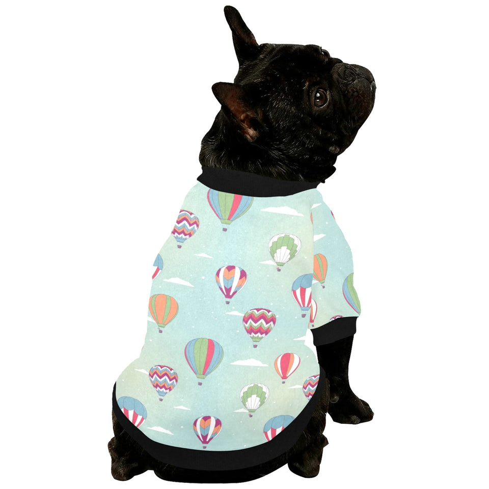 Hot Air Balloon design Pattern All Over Print Pet Dog Round Neck Fuzzy Shirt