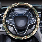 Monkey tropical leaves background Car Steering Wheel Cover