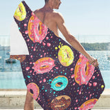 Colorful donut glaze pattern Beach Towel