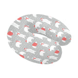 Cute polar bear christmas snow pattern U-Shaped Travel Neck Pillow