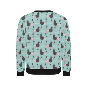 poodle dog green background Men's Crew Neck Sweatshirt