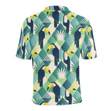 Toucan tropical leaves design pattern Men's All Over Print Polo Shirt