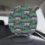 white bengal tigers tropical plant Car Headrest Cover