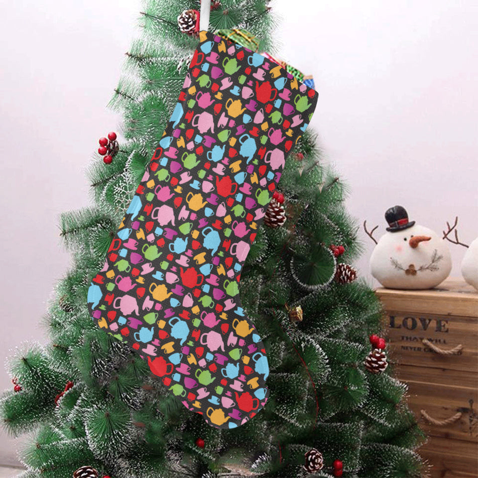 Tea pots Pattern Print Design 01 Christmas Stocking