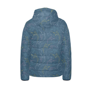 Swordfish Pattern Print Design 02 Kids' Boys' Girls' Padded Hooded Jacket