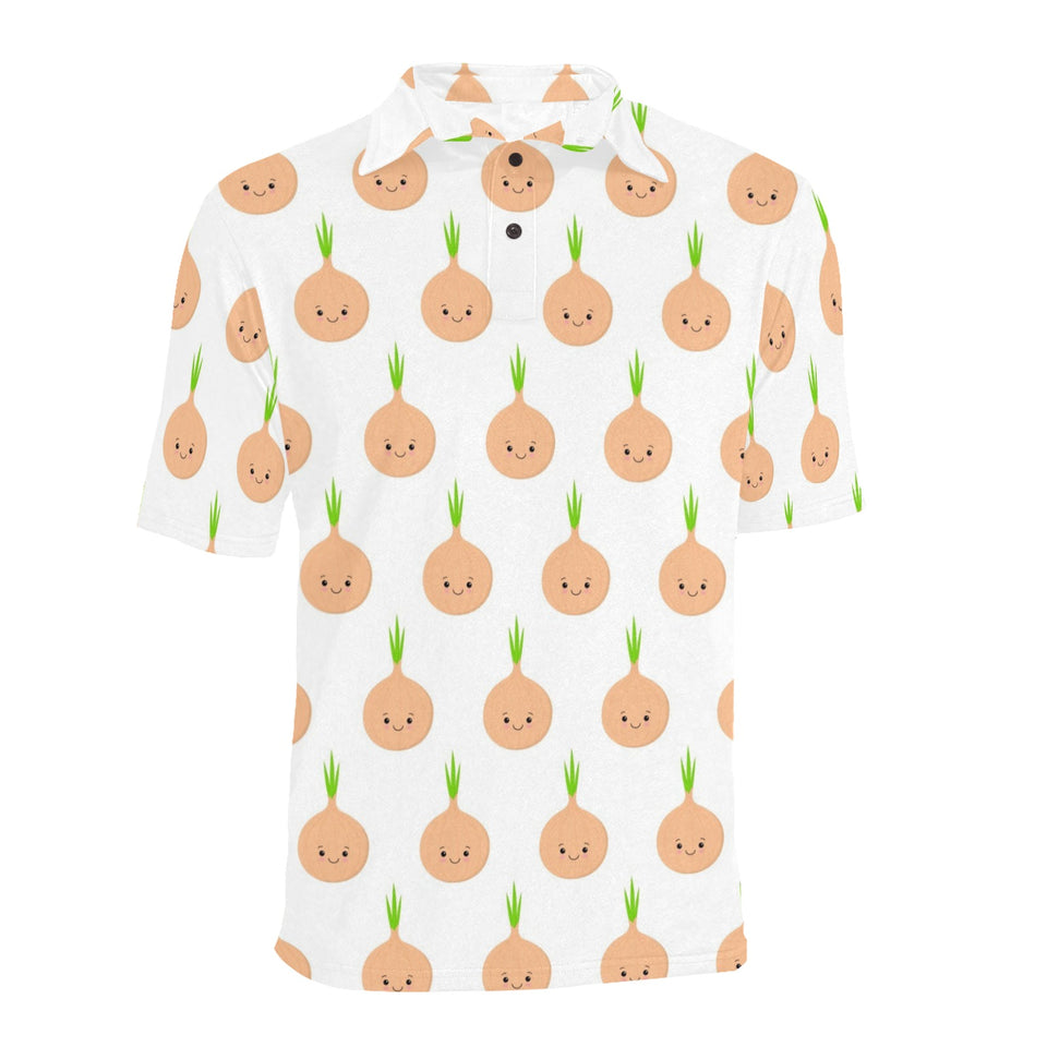 cute onions smiling faces Men's All Over Print Polo Shirt