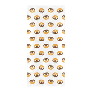 Pretzels Pattern Print Design 02 Beach Towel