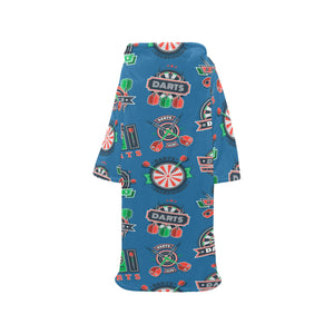 Darts Pattern Print Design 02 Blanket Robe with Sleeves