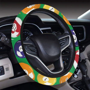 Billiard Ball Pattern Print Design 02 Car Steering Wheel Cover