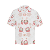 Daruma japanese wooden doll cherry blossom flower Men's All Over Print Hawaiian Shirt