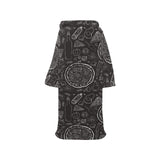 Pizza pattern Blanket Robe with Sleeves