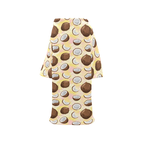 Coconut Pattern Print Design 05 Blanket Robe with Sleeves