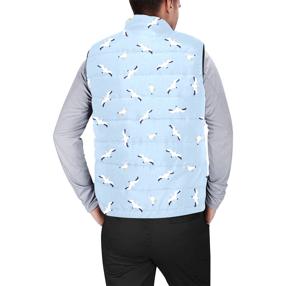 Seagull Pattern Print Design 02 Men's Padded Vest
